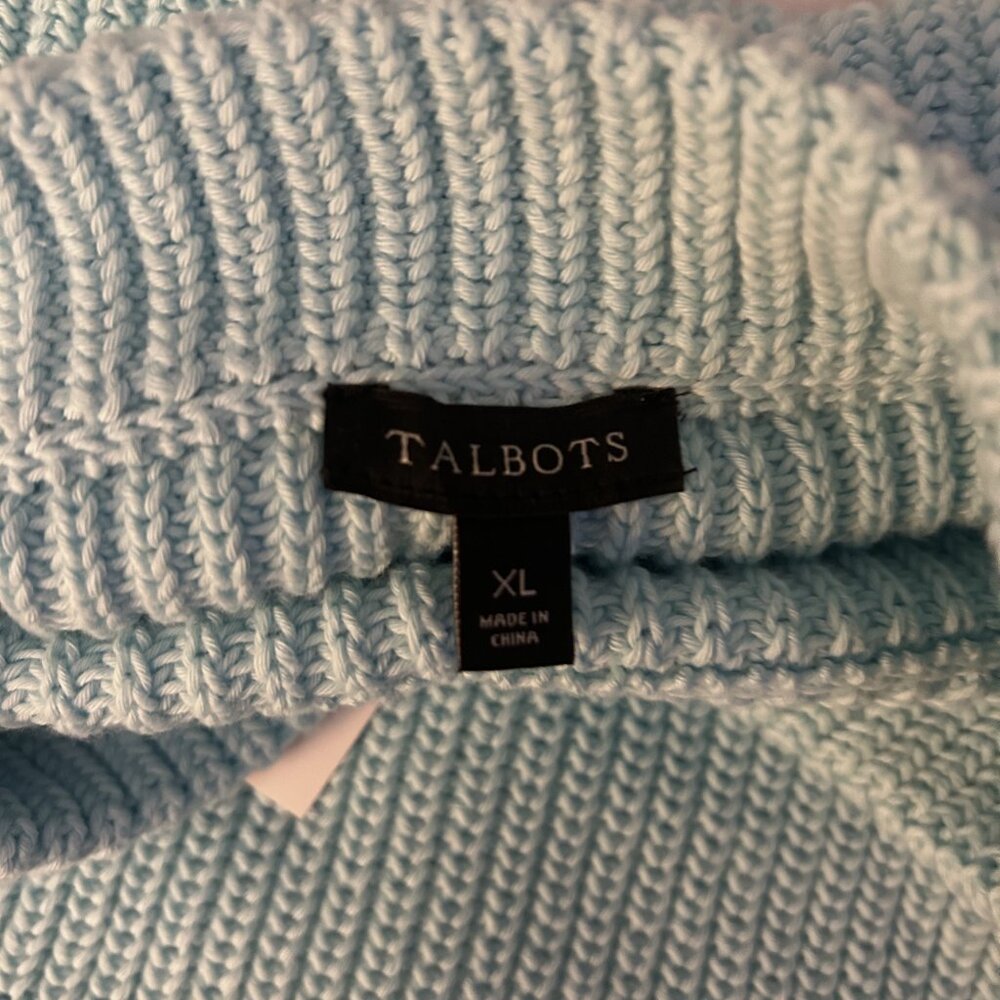 NWT Women's Talbot Blue Shaker Stitch Sweather, sz XL - Picture 4 of 5